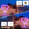 Summer Heart Neon Sign – Purple LED Neon Lights for Bedroom, Girls Room, Party, and Home Decor, Battery or USB Powered LED Heart Lamp